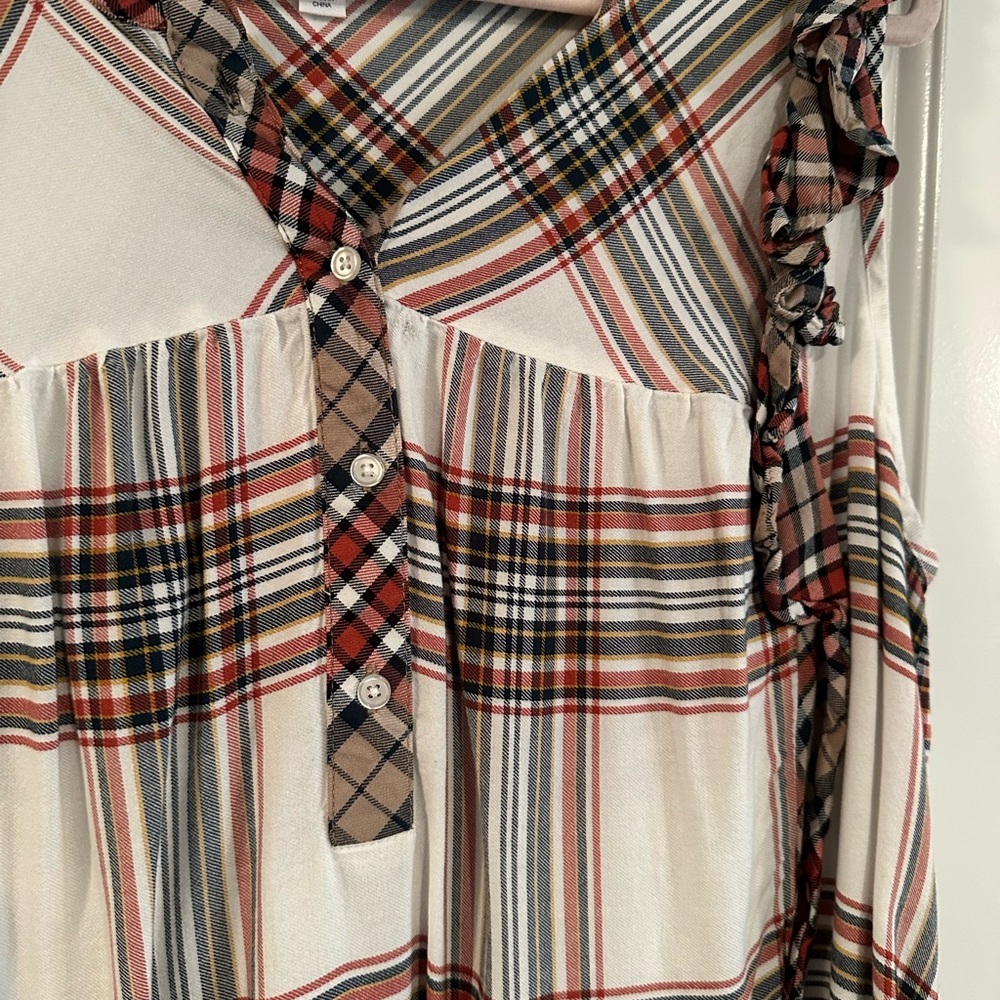 Plaid Ruffle Blouse - Picture 3 of 5